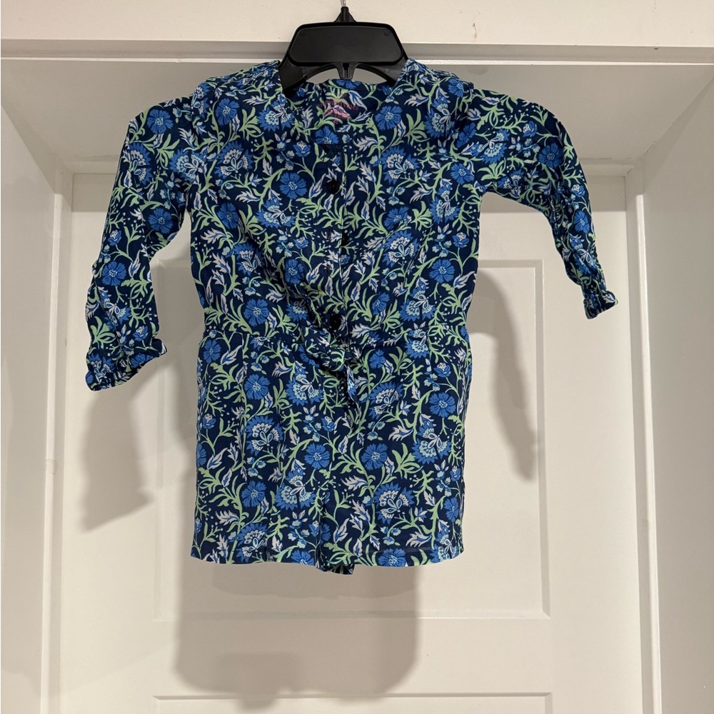 Vineyard Vines Blue and Green Floral Romper